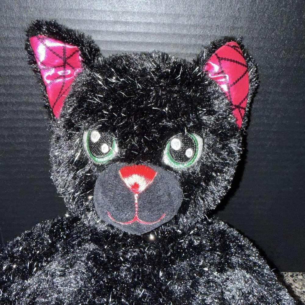 Build-A-Bear Kitty Night Magic Black Sparkle Cat Pink Plush Toy 2018‎ 16 Inch - Picture 9 of 9